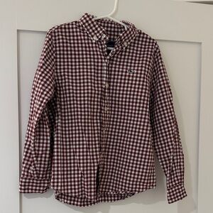 Vineyard Vines Maroon and White Checkered Shirt